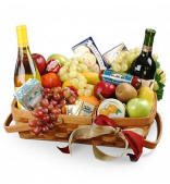 Gourmet Fruit and Wine Gift Basket Same Day Delivery To Denver