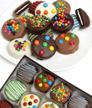 Celebratory Chocolate Covered Birthday Oreos