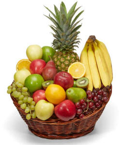 Premium basket of apples, pears, oranges and seasonal fruit