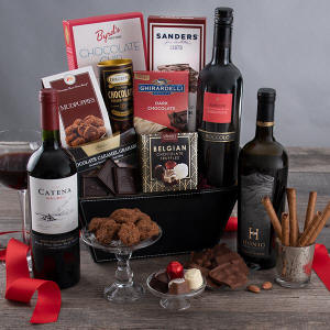 Red Wine Dark Chocolate Gift Basket